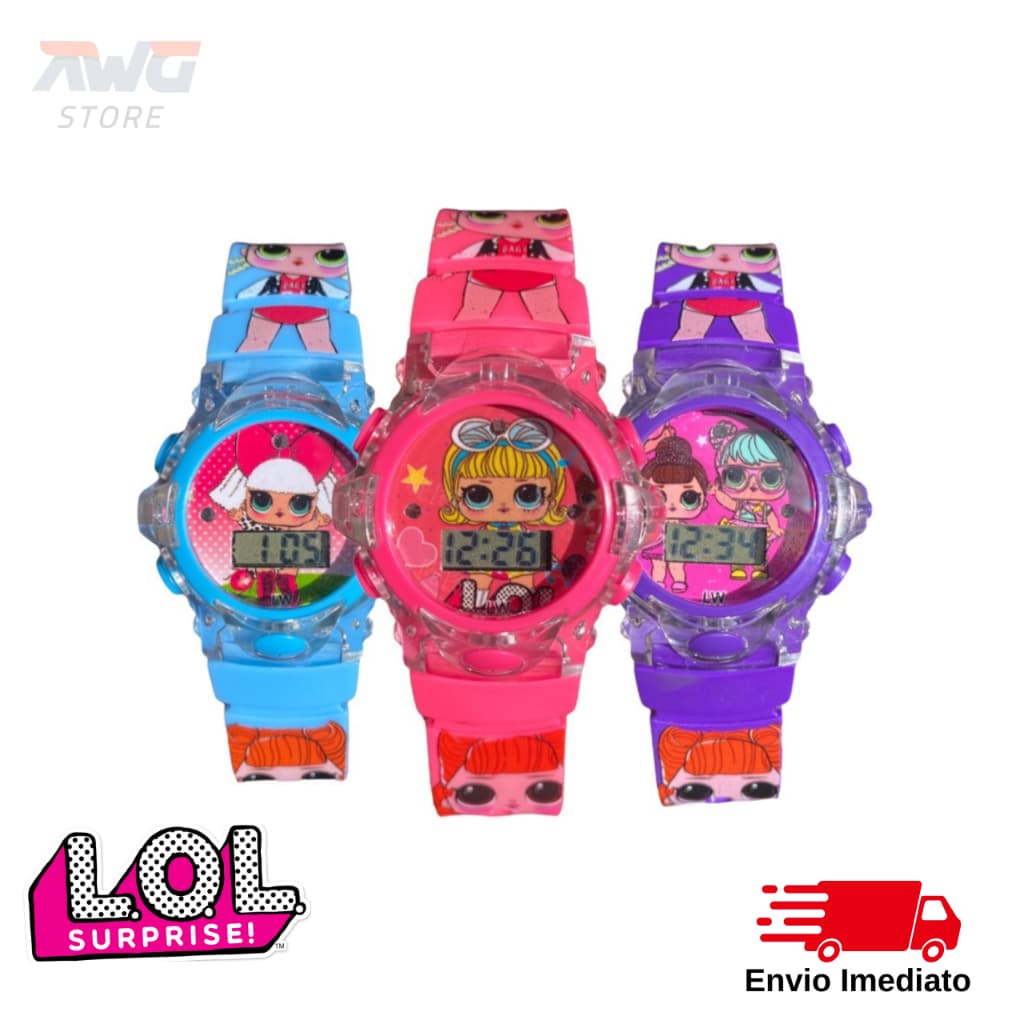 Relógio Lol Surprise Musical infantil Rosa boneca menina criança coleção