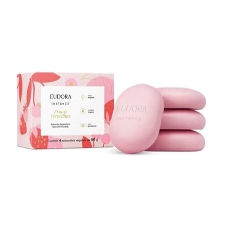 EUDORA INSTANCE SABONETE VEGETAL Frutas Vermelhas 4 unidades 80 G