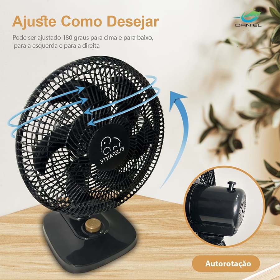 Uma ventoinha de mesa preta de alto desempenho indispensável para escritório casa