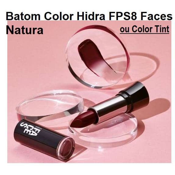 Batom Color Hidra ou Tint FPS 8 Faces Natura. Varias cores