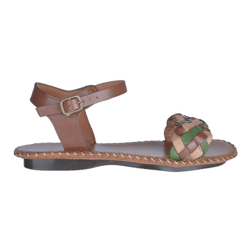 Sandália Feminina Rasteirinha Couro Legítimo Palmilha Comfort Flor D'Couro 2152