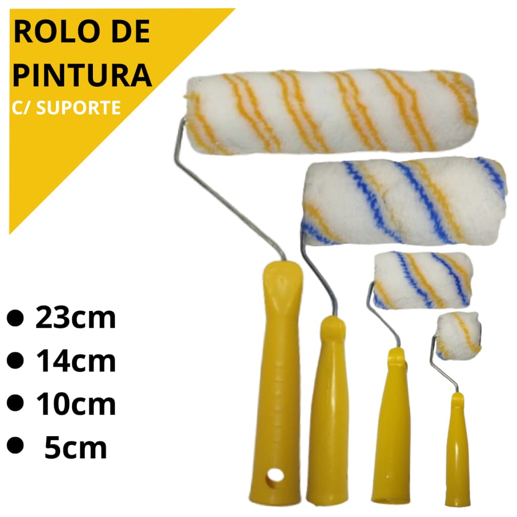 Rolo C/ Suporte Pra Pintura Profissional 23cm Super Prático