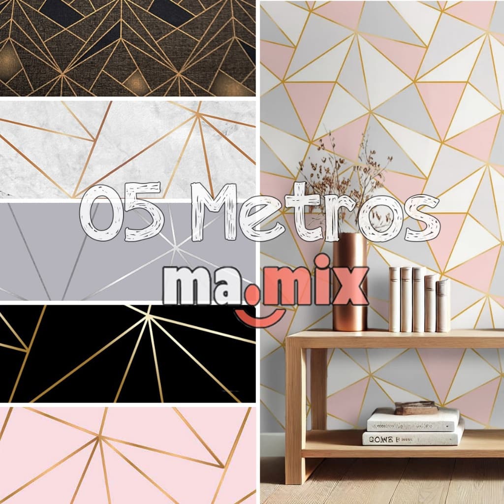 Papel de Parede 5 METROS x 45CM Adesivo Autocolante 3d Geometrico Sala, Quarto, Cozinha,