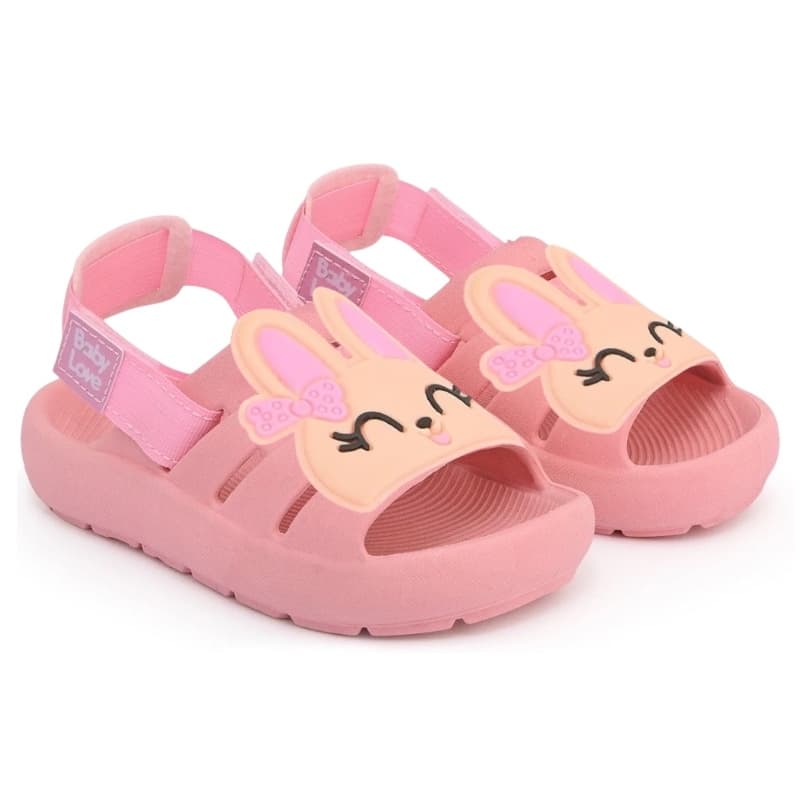 Sandália Chinelo Babuche Infantil Menina Ortopédico Com Velcro Gatinha Baby Love