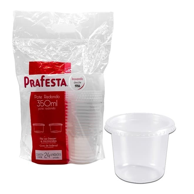 Pote para Festa Redondo - Vários Tamanhos (145ml a 1000ml) | Ideal para Micro-ondas e Freezer