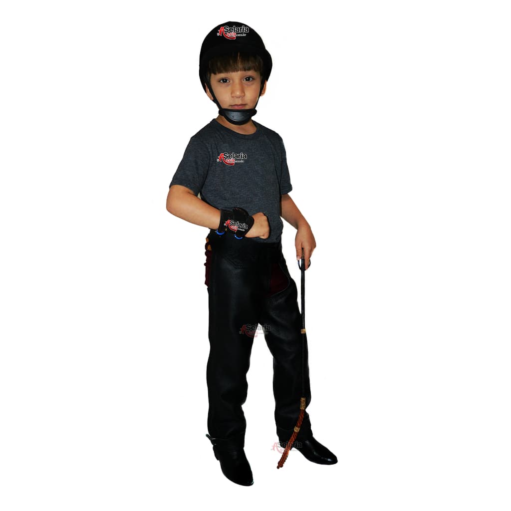 Perneira Infantil de Couro Legitimo Calça De Couro Infantil - Menino & Menina - Proteção