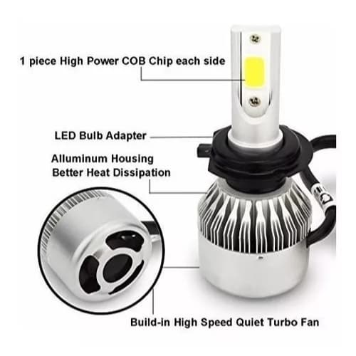 PAR LÂMPADAS FAROL DE CARRO LED 6000K H3 HB3(9005) H16 H27 12V A 24V