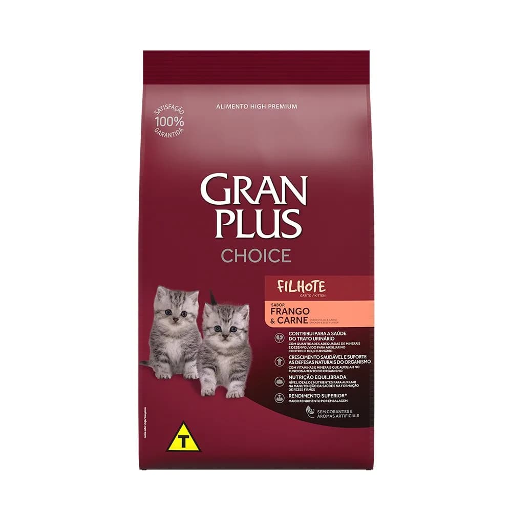 Ração Gran Plus Choice Gatos Filhotes Frango e Carne 10,1kg