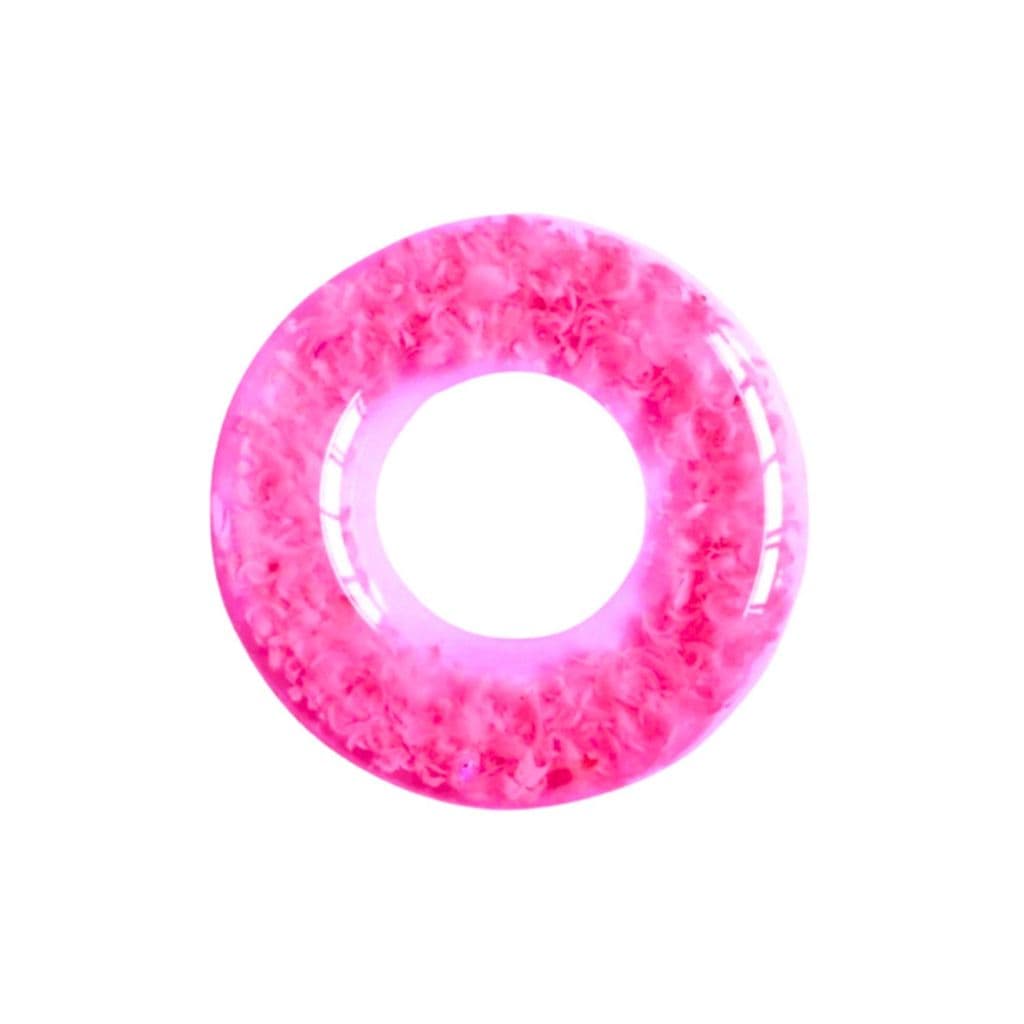Boia Redonda Circular Inflável Com Penas Pluma 80cm Piscina