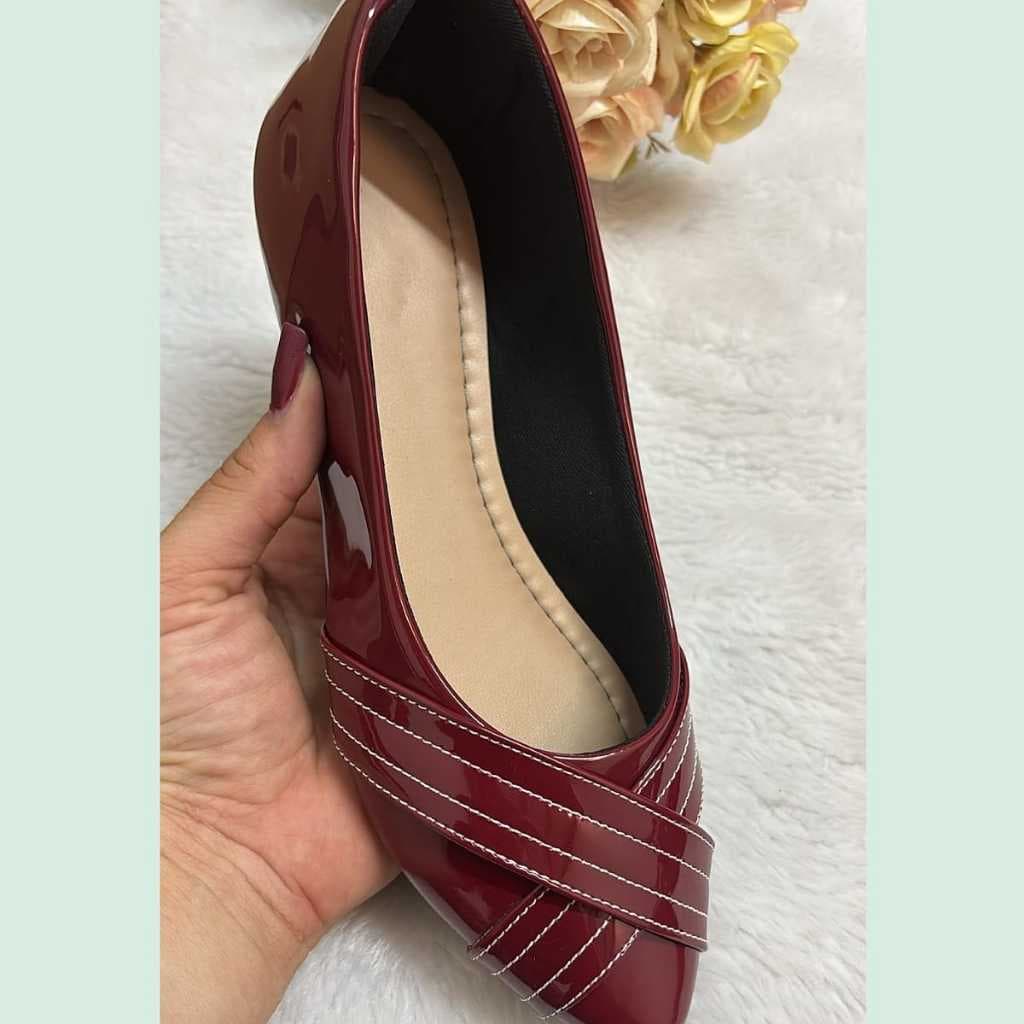 Sapatilha Feminina 34 ao 40 verniz modelo confortável Lindo Sapato feminino c/ solado antiderrapante