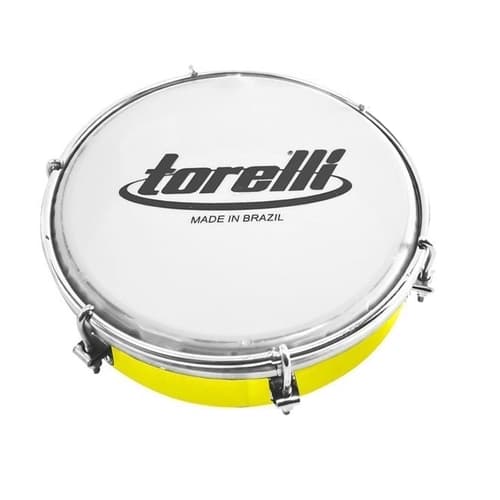 Tamborim Torelli Injetado Pele Leitosa Tt404 borda amarela