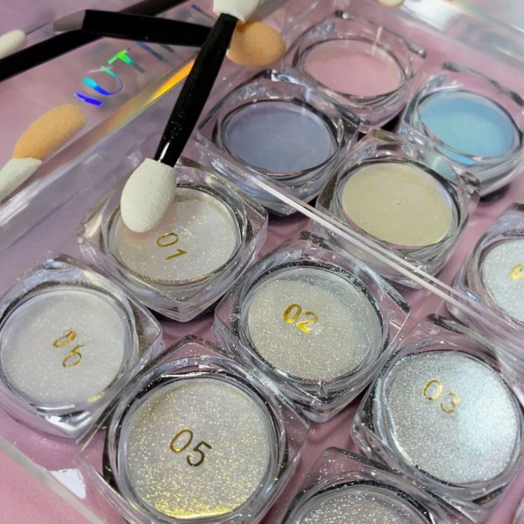 Kit Pó Sereia Asa Borboleta com 6 Potinhos /Dafu /   Unhas Gel / Decoração / Glitter