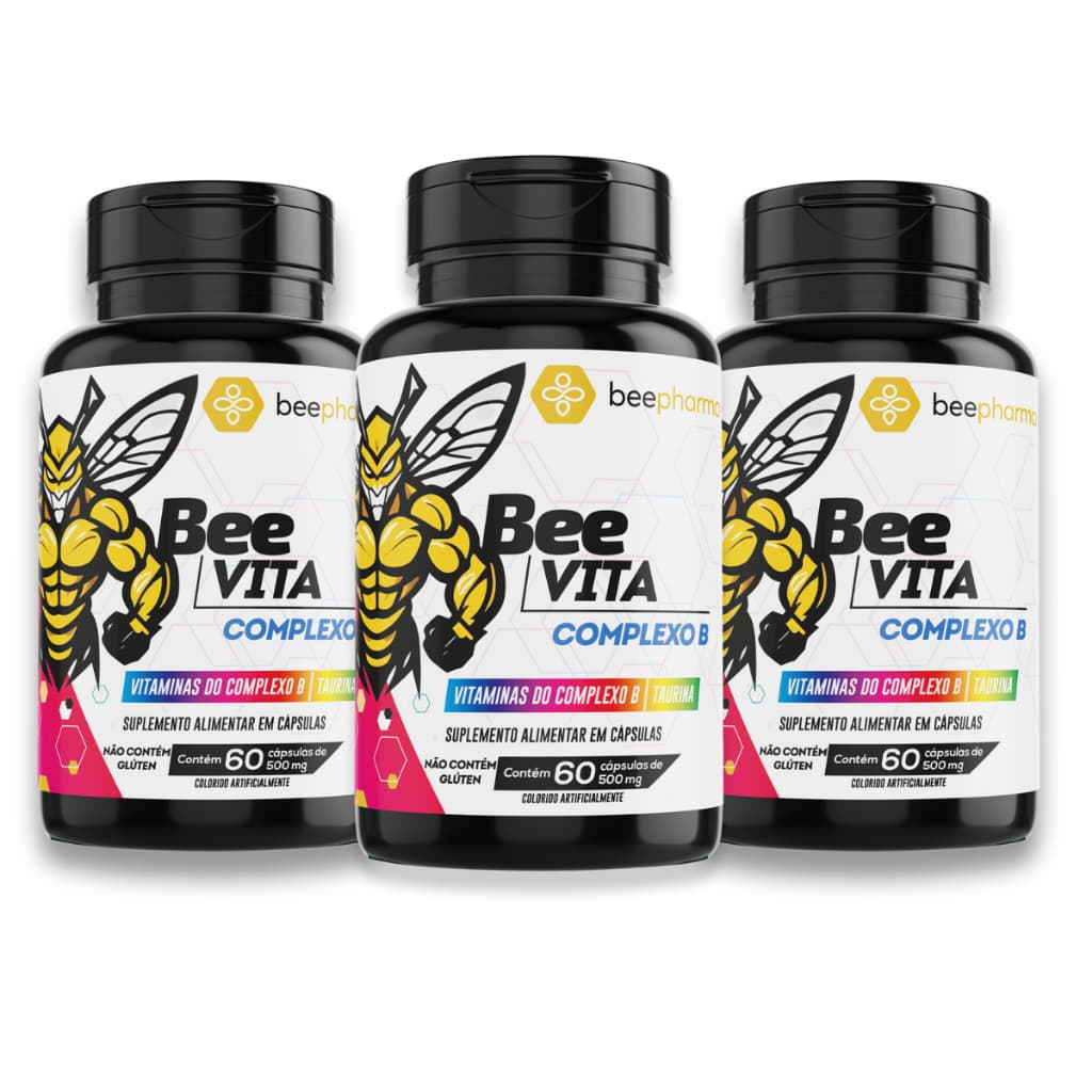 Kit 3 Bee Vita Aumente sua Saúde e Energia com Multivitamínico Completo 60 Capsulas Cada