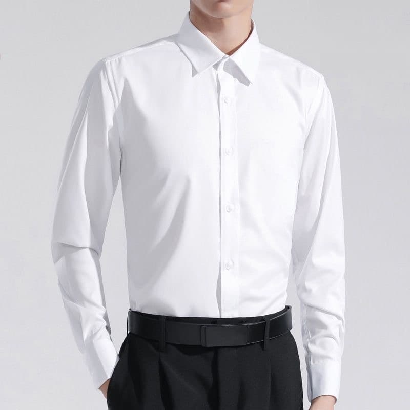 Masculina  Importar Camisa Social Manga Comprida Escritório casual Slim Fácil