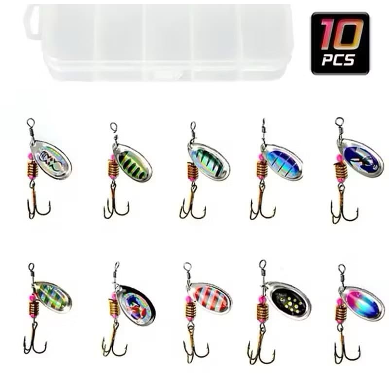 10 Isca Artificial Spinner + Estojo