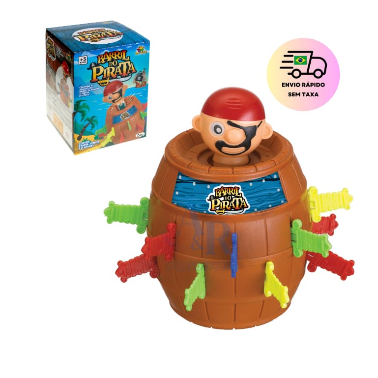 Jogo Barril do Pirata Pula Pula Pirata Brinquedo Educativo Presente Brinquedo Menina Menino