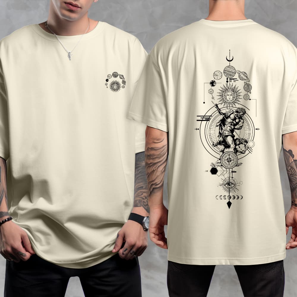 Camisa Camiseta Estampada Planetas Místicos 100% Algodão Envio Imediato