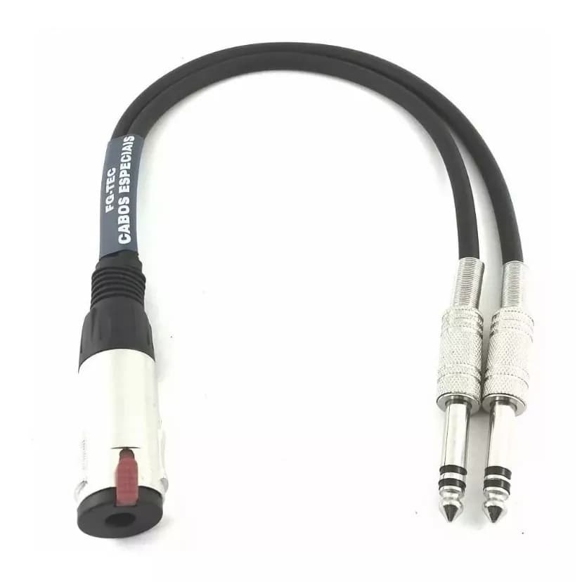 Cabo Splitter P10 Fêmea X 2 P10 Macho Stereo 1 Metro