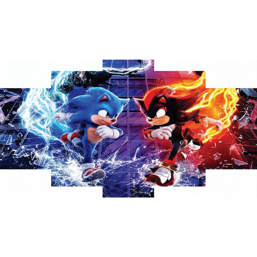 Quadros Sonic Mosaico Decorativos 5 Peças - 6 Opções de Personagens Infantis Cinema Filme Jogo