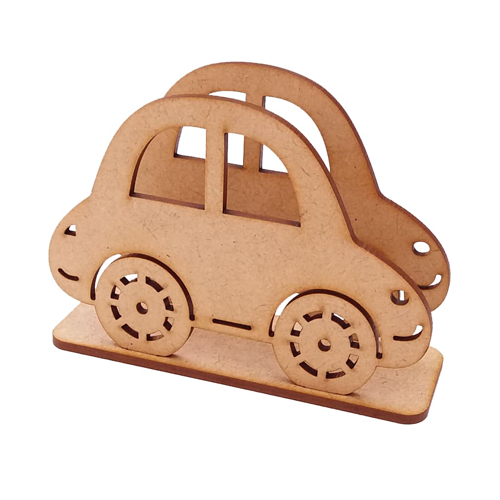 Kit 5 porta guardanapo mdf cru carro carrinho fusca decoração mesa enfeite festa