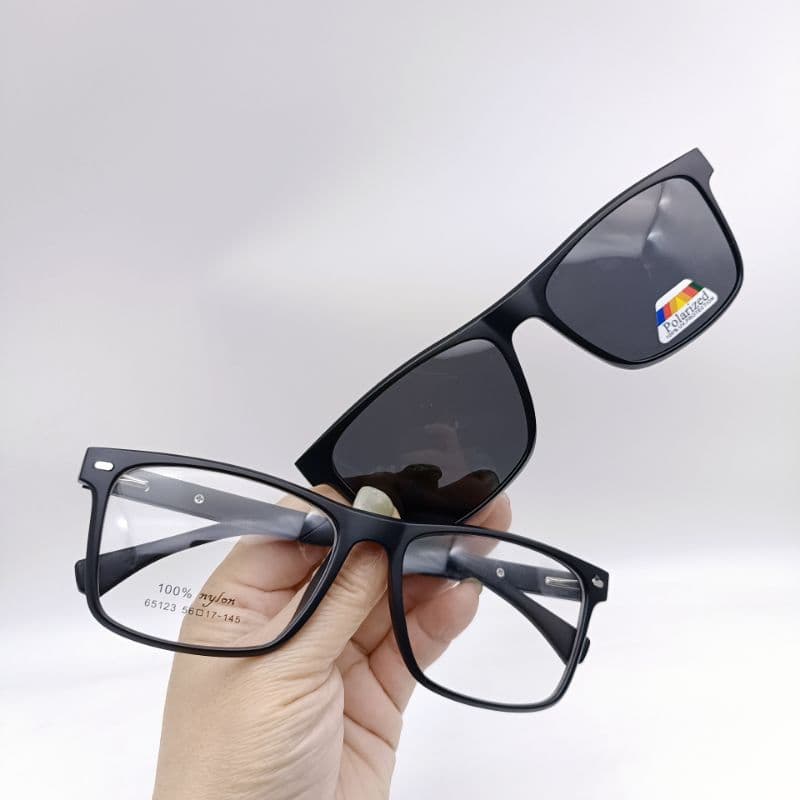 Armação de óculos masculino clipon 2 Em 1 modelo novo 65123