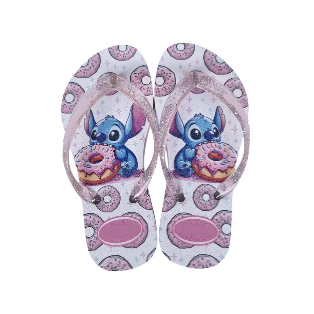 Chinelo Criança Menina Infantil Lilo Stitch Desenho Bichinho Azul Chinelo Dedo Confortável Promoção