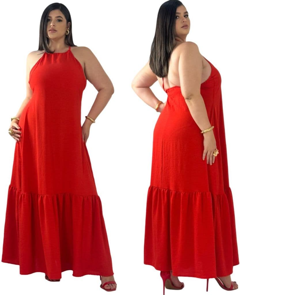 Vestidos longos Costas nua Frente Unica vestido Elegante Tendência 2026 Não Tem Bojo Festa Plus Size