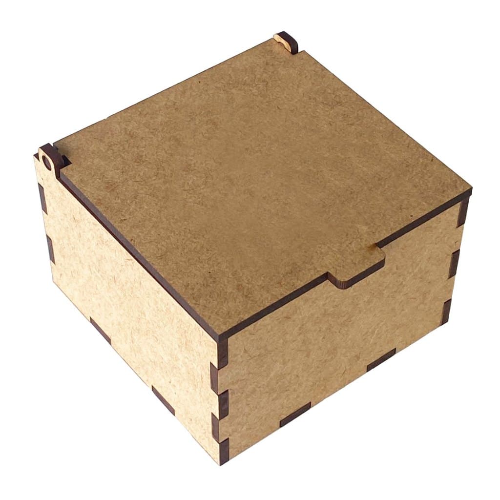 Mini Caixa De Madeira Mdf com Tampa Porta Treco 8x8x5cm