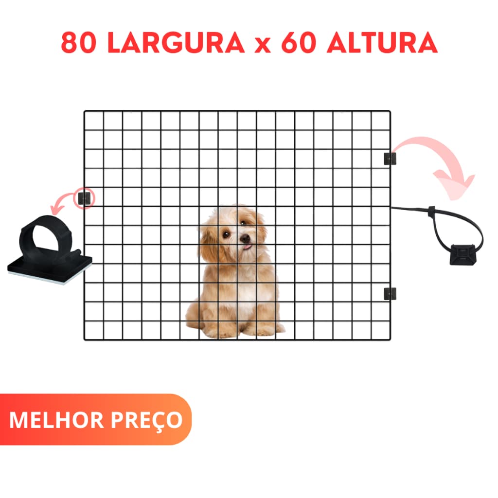 Portão Pet Grade De Cachorro Cercado Tela Limitador De Passagem
