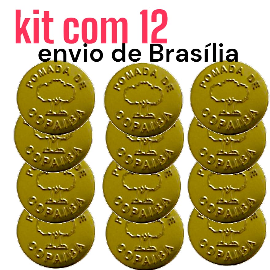kit 12 UNIDADES  de Pomada óleo Copaíba Curador 20g, latinha original amazonia tira dores envio de brasilia