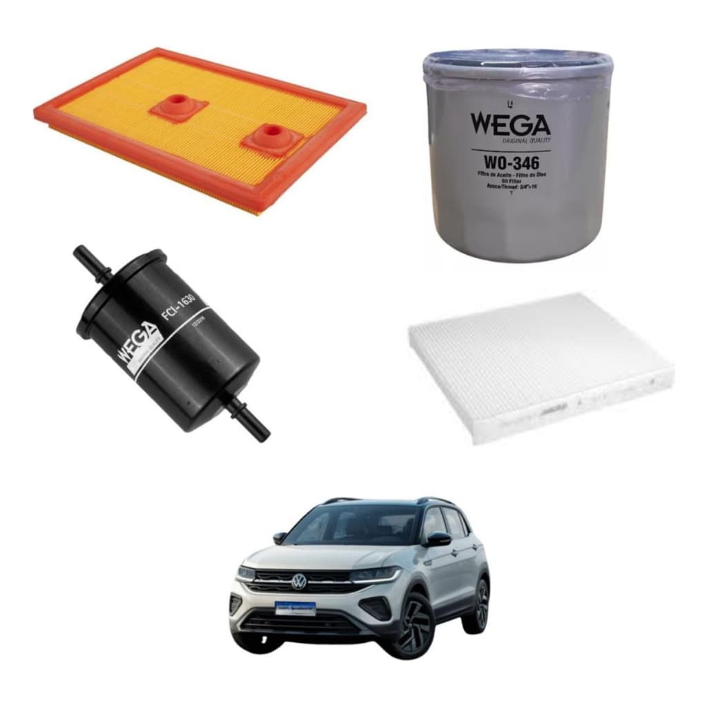 KIT TROCA COMPLETA REVISÃO FILTROS VW VIRTUS TCROSS POLO 1.4 16V TURBO APÓS 2019
