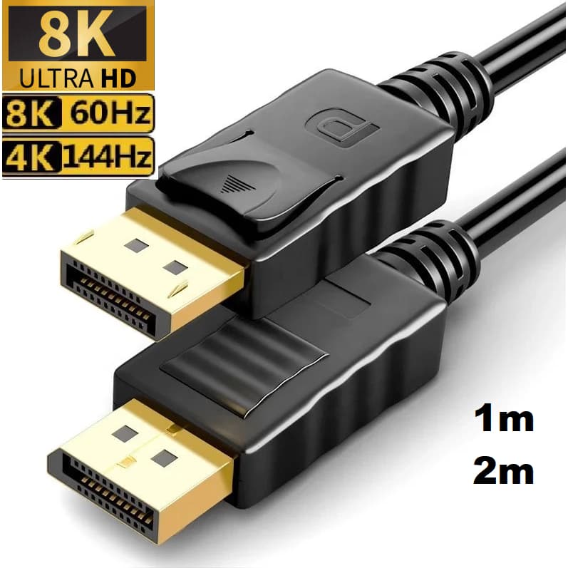 Cabo Display Port x Display Port 1.2v 1.4v 4K 8k 1m 2m - Storm Tech