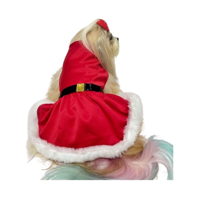 VESTIDO PET NATAL CÃES E GATOS ROUPA DE CACHORRO MAMÃE NOEL ROUPA PET FANTASIA NATAL