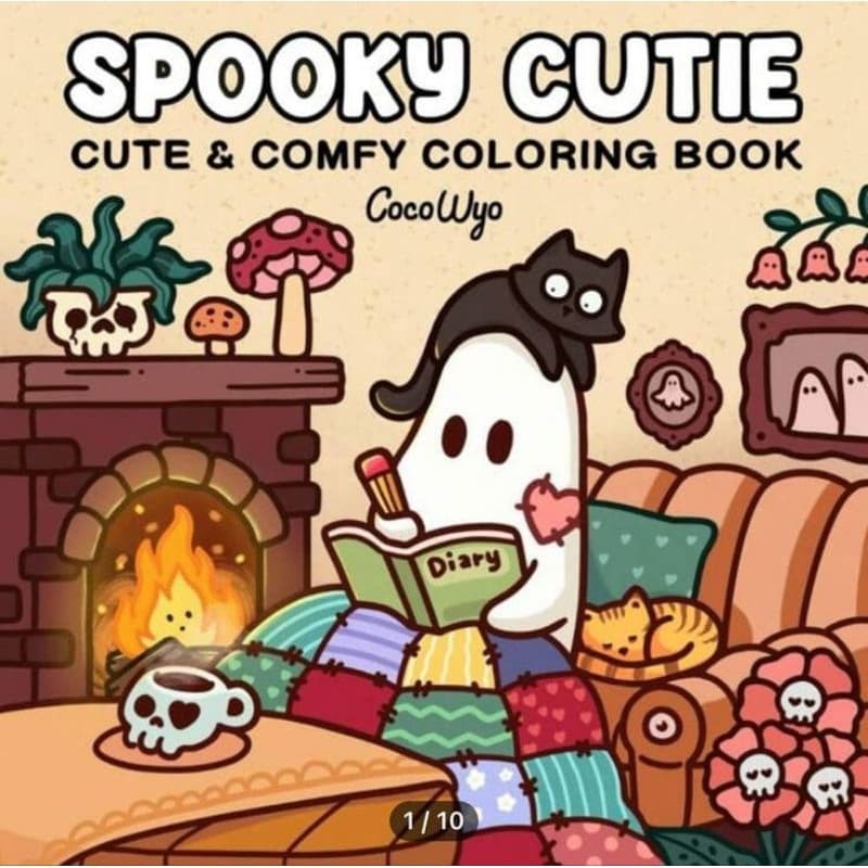 livro de colorir fantasminha fofo spooky cutie