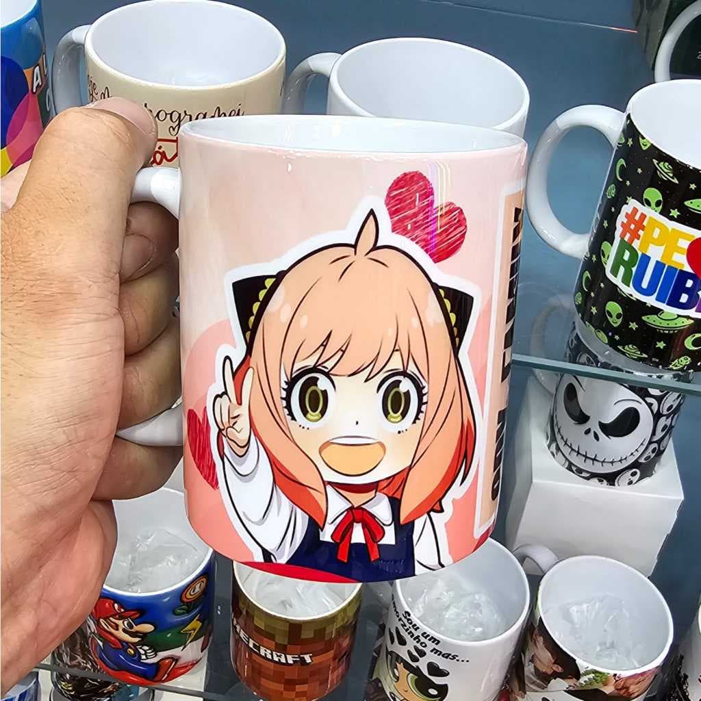 Caneca de Porcelana Premium SPY FAMILY ANYA ANIME Geek Personalizada