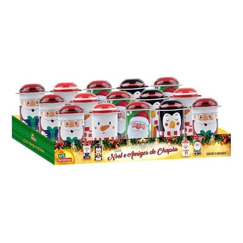 Kit 5 Latas Natal Decorativa Lembrancinha Papai Noel 200 Ml Cor Sortido