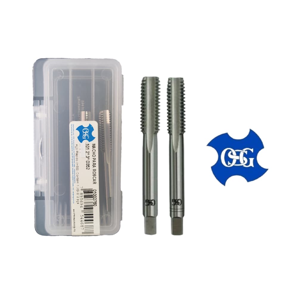 Jogo Macho Manual Aço Rápido Hss Jogo 2 Peças Osg Din352
