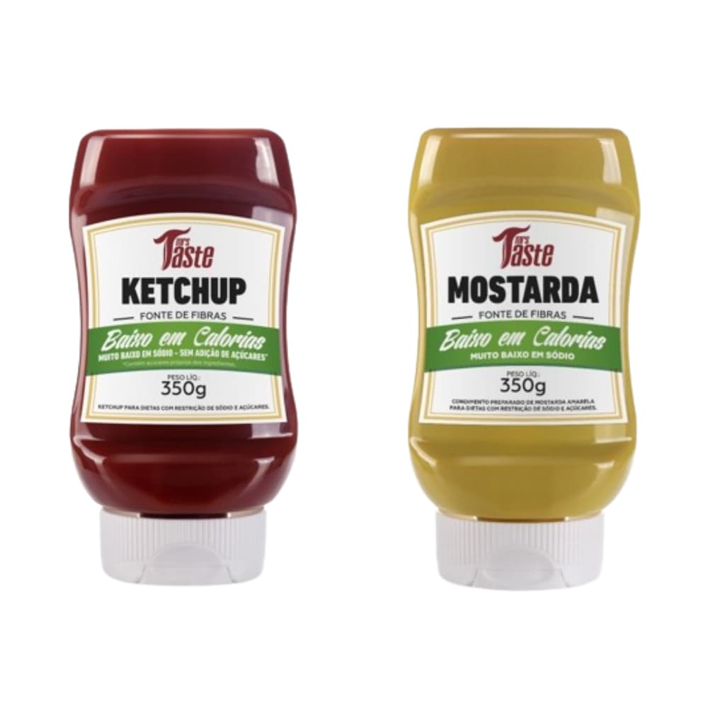 Kit Ketchup + Mostarda Mrs. Taste - Baixo em Calorias, Zero Açúcar e Zero Sódio