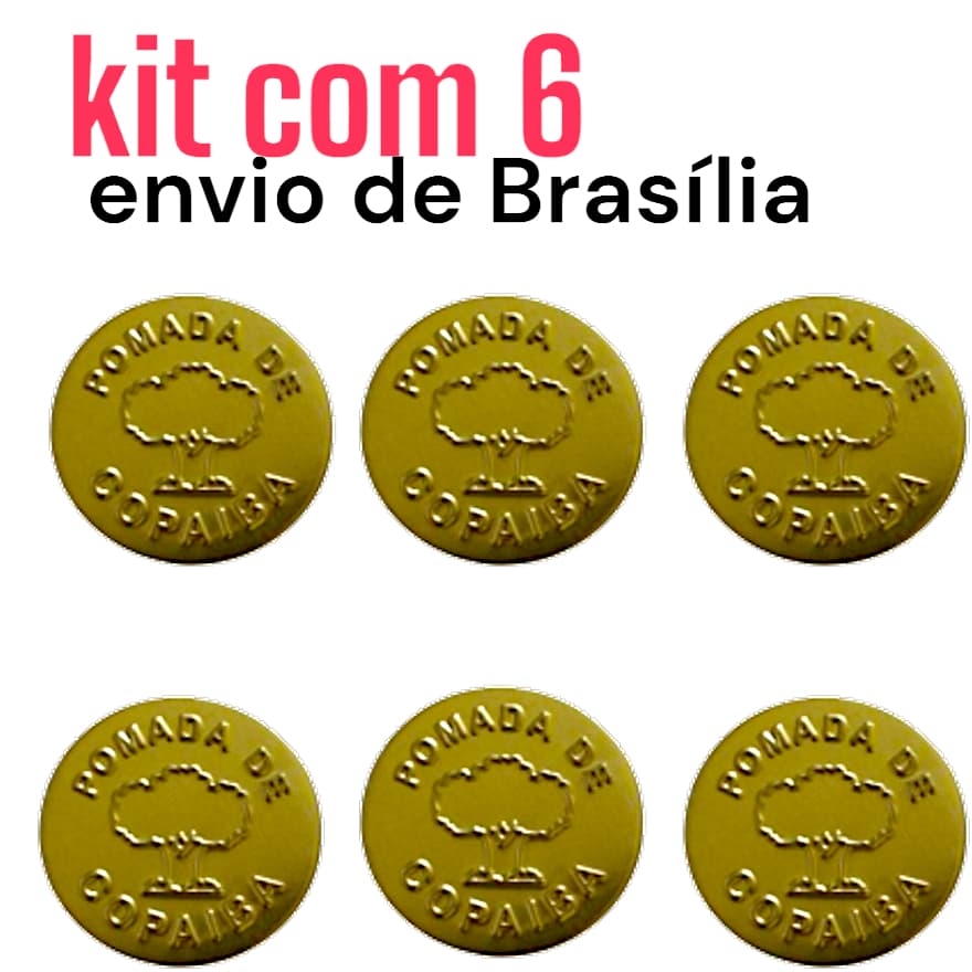 kit 6 UNIDADES de Pomada óleo Copaíba Curador 20g, latinha original amazonia tira dores envio de brasilia