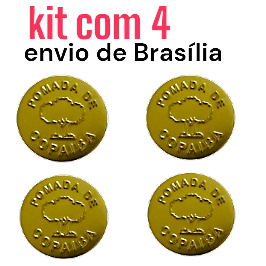 kit 4 UNIDADES de Pomada óleo Copaíba Curador 20g, latinha original amazonia tira dores envio de brasilia