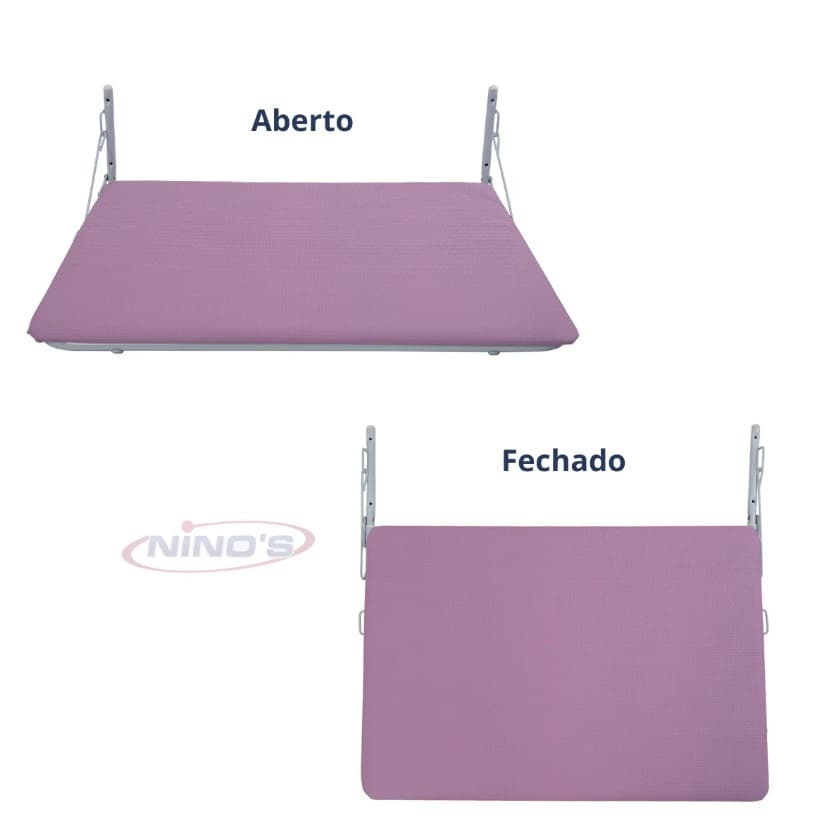 Trocador De Bebê Dobrável Ninos  Acolchoado Lilás