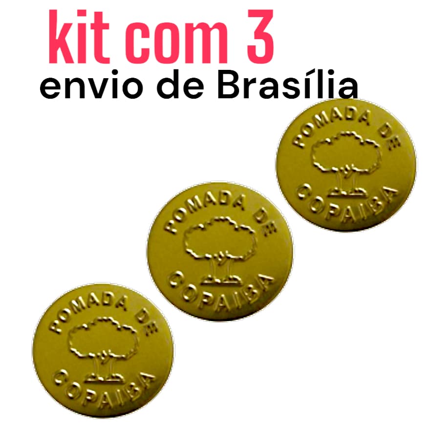 kit 3 UNIDADES de Pomada óleo Copaíba Curador 20g, latinha original amazonia tira dores envio de brasilia