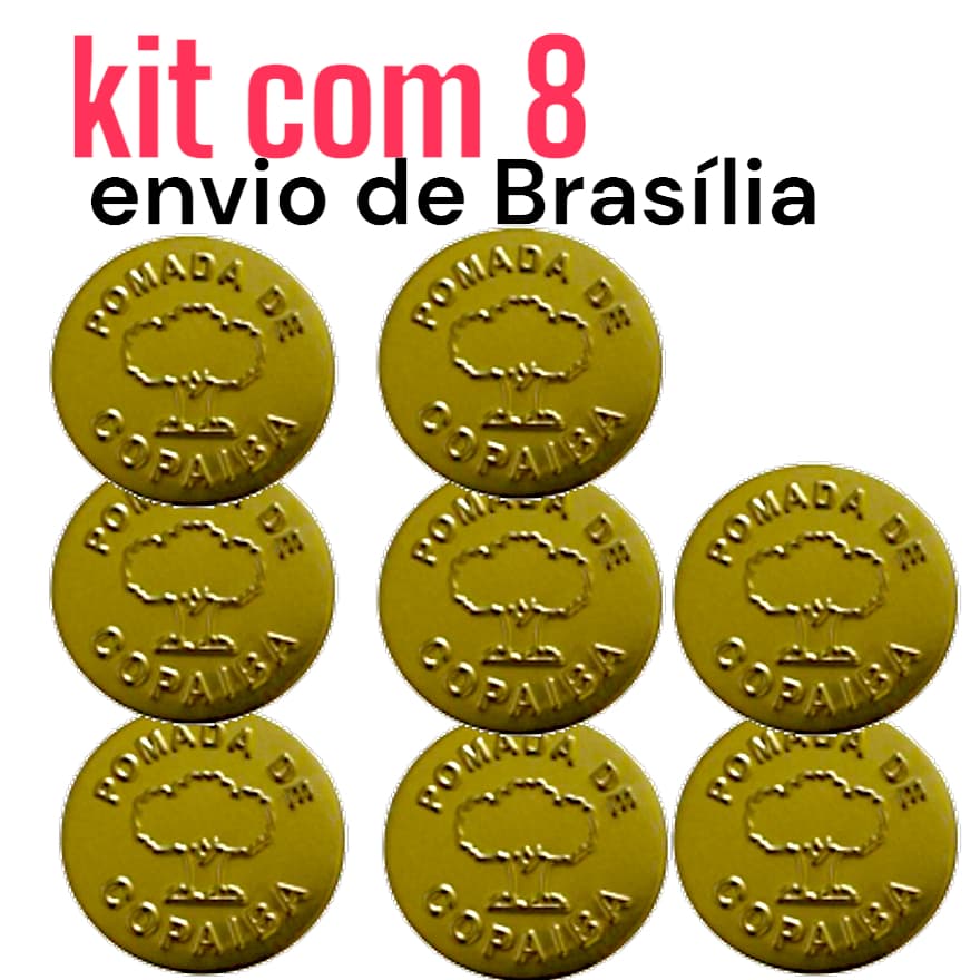 kit 8 UNIDADES de Pomada óleo Copaíba Curador 20g, latinha original amazonia tira dores envio de brasilia