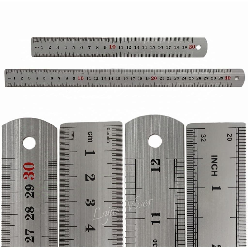 Régua em Alumínio - Metal 30cm / 20cm