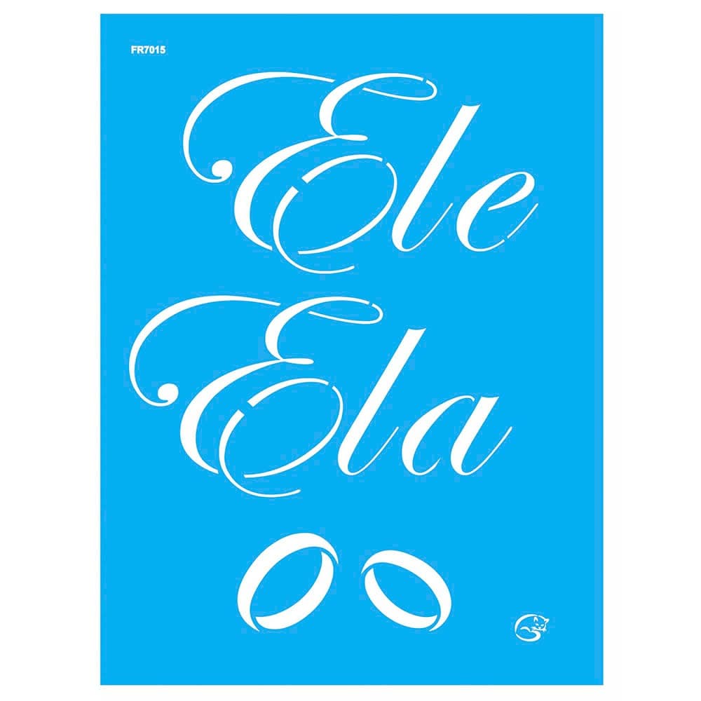 FR7015 - Ele/Ela - 15x20 - Stencil Gatas Arteiras
