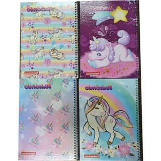Caderno Grande C.Dura Unicórnio 200 fls.Espiral