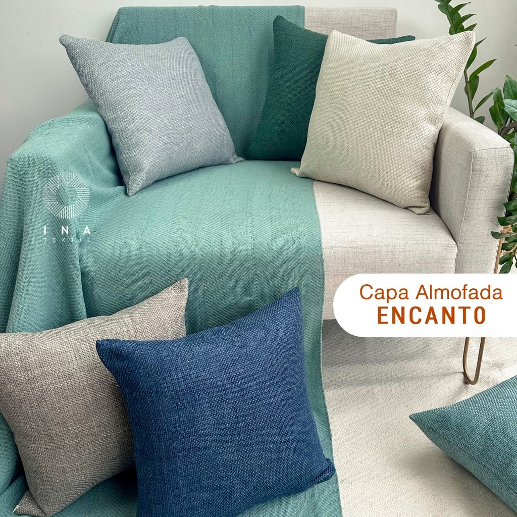 Capa de Almofada Texturizada Premium 43x43 cm – 100% Poliéster com Zíper Invisível