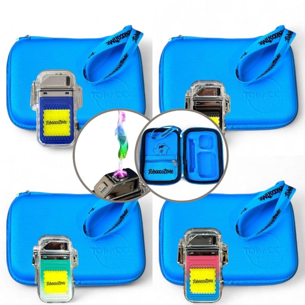 Kit Case Organizadora Azul com Isqueiro Diveras Cores  - Estilo e Praticidade