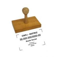 CARIMBO CNPJ MADEIRA 60X40MM, CARIMBO DE MADEIRA, CNPJ