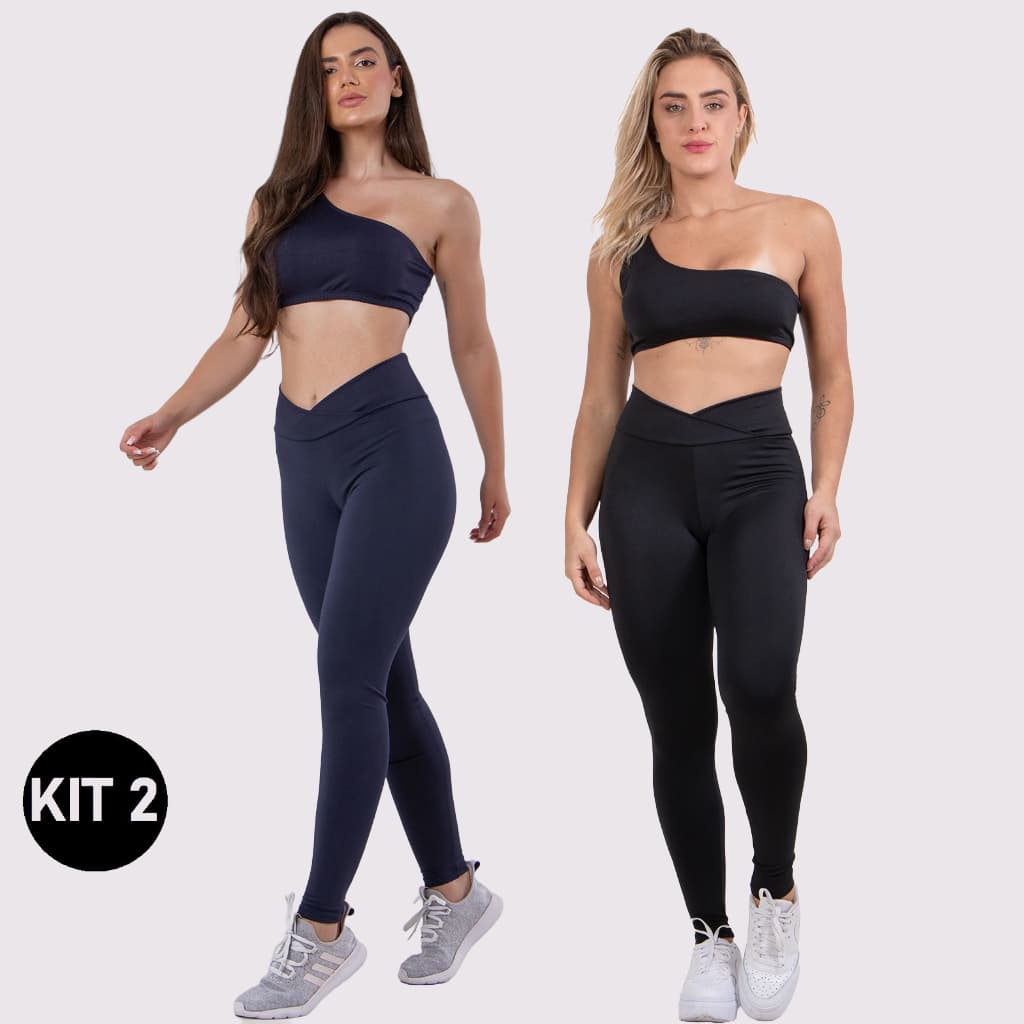 Kit 2 Conjuntos Legging Suplex + Top Mula Manca Akira Fitness – Moda Fitness Feminina Treino